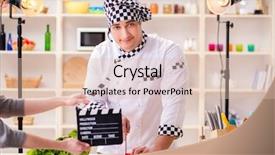  Presentation with italian food cooking tomatoes basil - Slide deck with dish tv - food cooking tv show background and a lemonade colored foreground