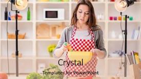  Presentation with show - PPT theme having dish tv - food cooking tv show background and a lemonade colored foreground