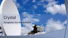  Presentation with antenna - Theme with dish tv - home tv antenna on sky background and a light blue colored foreground