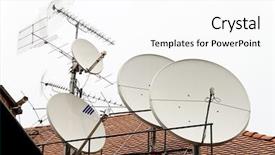  Presentation with antenna - Presentation theme having dish tv - satellite antenna to receive different background and a white colored foreground