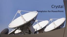  Presentation with signal - Slides enhanced with dish tv - satellite transmitting signal background and a teal colored foreground