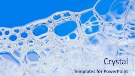  Presentation with foam - Beautiful theme featuring dish wash liquid - foam closeup backdrop and a sky blue colored foreground