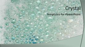  Presentation with foam - Theme having dish wash liquid - soap foam on blue water background and a mint green colored foreground