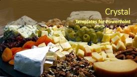  Presentation with olive - Presentation theme featuring dish-with-chestnuts-olive background and a tawny brown colored foreground