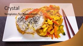  Presentation with chicken curry - Cool new presentation theme with dish with chicken in green backdrop and a yellow colored foreground