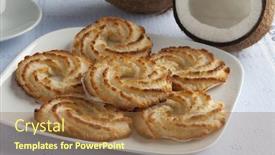  Presentation with dutch - PPT layouts consisting of dish with coconut cookies called kokosmakronen in dutch background and a tawny brown colored foreground