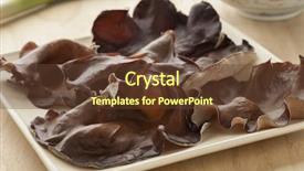  Presentation with ear - Cool new PPT theme with dish-with-fresh-raw-jews backdrop and a tawny brown colored foreground