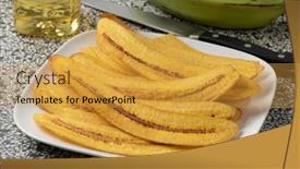  Presentation with banana chips - Theme consisting of dish-with-fresh-sliced background and a  colored foreground