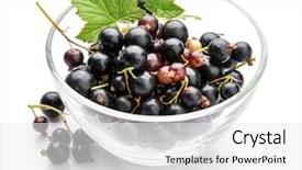  Presentation with green glass - Cool new presentation theme with dish with green leaves fruity backdrop and a white colored foreground