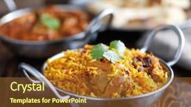  Presentation with chicken curry - Cool new presentation theme with balti dish with indian chicken backdrop and a tawny brown colored foreground