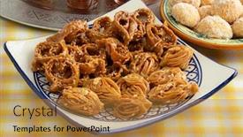  Presentation with moroccan - Beautiful presentation featuring dish-with-moroccan-festive-homemade backdrop and a gold colored foreground
