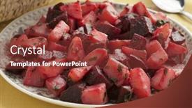  Presentation with moroccan - Cool new slide deck with dish with moroccan salad with beets and potatoes close up backdrop and a tawny brown colored foreground