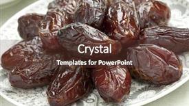  Presentation with preserved - Slide set enhanced with dish with preserved ripe medjool dates for festive occasions close up background and a tawny brown colored foreground