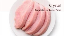  Presentation with raw meat - PPT theme with dish with raw turkey background and a lemonade colored foreground