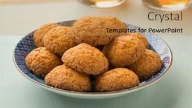  Presentation with dutch - Cool new PPT theme with dish-with-traditional-dutch-cookies backdrop and a yellow colored foreground