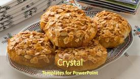  Presentation with almond - Colorful presentation design enhanced with dish with traditional moroccan small backdrop and a tawny brown colored foreground