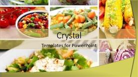  Presentation with healthy - Slides having dishes and products in collage background and a yellow colored foreground
