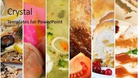  Presentation with restaurant menu - Presentation theme having dishes for restaurant menu background and a yellow colored foreground