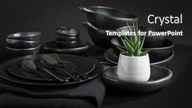  Presentation with minimalistic - Slide deck consisting of dishes-in-minimalistic-black-design background and a dark gray colored foreground