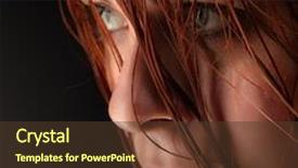  Presentation with beauty - PPT theme consisting of disheveled beauty woman background and a tawny brown colored foreground
