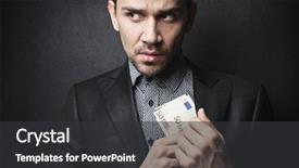  Presentation with philippine money - Slides with dishonest man puts money background and a dark gray colored foreground