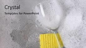  Presentation with water glass - Colorful slide set enhanced with dishpan with a single wine backdrop and a light gray colored foreground