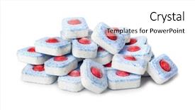  Presentation with tablets wood table tablet white - PPT layouts consisting of dishwasher tablets isolated on white background and a white colored foreground