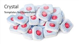  Presentation with tablets and caupsuls - Presentation having dishwasher tablets isolated on white background and a white colored foreground