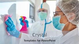  Presentation with intensive care unit - Colorful slides enhanced with disinfection-and-cleaning backdrop and a light blue colored foreground