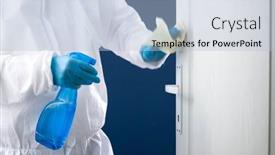  Presentation with infection prevention - Amazing theme having disinfection-cleaning-and-washing backdrop and a light blue colored foreground