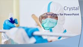  Presentation with disinfection - Slide deck consisting of disinfection-in-an-intensive-care background and a sky blue colored foreground