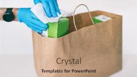  Presentation with food delivery - Presentation featuring disinfection-of-food-home-delivery background and a coral colored foreground