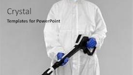  Presentation with medical service - PPT theme with disinfection-service-and-pandemic-concept background and a light gray colored foreground