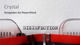  Presentation with disinfection - Slide set consisting of disinfection-word-written background and a white colored foreground