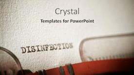  Presentation with disinfection - PPT theme having disinfection-word-written background and a lemonade colored foreground