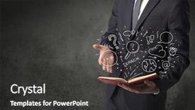  Presentation with doodle - Beautiful presentation featuring disiplin design - businessman holding book with doodle backdrop and a dark gray colored foreground