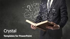  Presentation with sugar doodle - Amazing PPT layouts having disiplin design - businessman holding book with doodle backdrop and a dark gray colored foreground