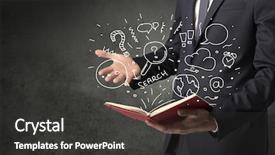  Presentation with sugar doodle - Colorful slides enhanced with disiplin design - businessman holding book with doodle backdrop and a  colored foreground