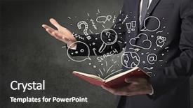  Presentation with sugar doodle - Audience pleasing PPT layouts consisting of disiplin design - businessman holding book with doodle backdrop and a  colored foreground