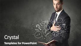  Presentation with doodle - Beautiful presentation theme featuring disiplin design - businessman holding book with doodle backdrop and a  colored foreground