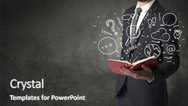  Presentation with doodle - Colorful theme enhanced with disiplin design - businessman holding book with doodle backdrop and a  colored foreground