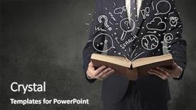  Presentation with doodle - Slide deck enhanced with disiplin design - businessman holding book with doodle background and a  colored foreground