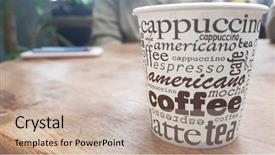  Presentation with ingredients brown sugar coffee beans - Slide set with disiplin design - coffee - brown wooden table background and a mint green colored foreground