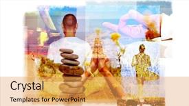  Presentation with tibetan singing bowl - Presentation theme consisting of disiplin design - multiple exposures of a young background and a yellow colored foreground