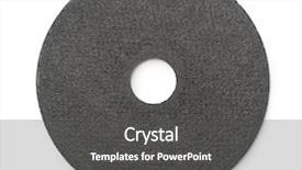  Presentation with risk management top view - Presentation design having disk - top view of abrasive cutting background and a dark gray colored foreground