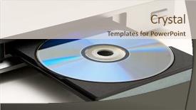  Presentation with light shade - Amazing slides having disk drive in dvd player backdrop and a lemonade colored foreground