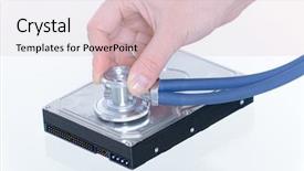  Presentation with failure - Beautiful slide deck featuring disk failure concept of testing backdrop and a  colored foreground