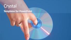  Presentation with sky blue - Colorful presentation theme enhanced with disk in hand on blu backdrop and a teal colored foreground