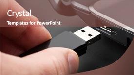  Presentation with flash - Cool new slide set with disk memory into laptop usb backdrop and a coral colored foreground