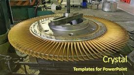  Presentation with turbine repair - Cool new presentation theme with disk of steam turbine repair backdrop and a tawny brown colored foreground